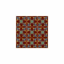 Fine Crafts & Imports 4.2x4.2 9 Pcs Terracotta Oasis Talavera Mexican Tile -Fine Crafts & Imports Shop 01815bcc069ec739 1772 w800 h800 b0 p0