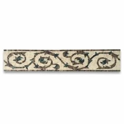 Stone Center Online Marble Mosaic Border Listello Tile Floral Emperador 5.9x15.7 Polished, 1 Piece -Fine Crafts & Imports Shop 07a1ff6e0a7b7327 2255 w800 h800 b1 p0