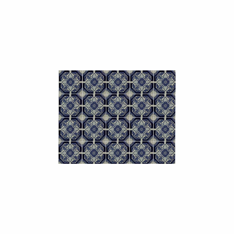 Fine Crafts & Imports 4.2x4.2 9 Pcs Blue Poinsettias Talavera Mexican Tile 4 Fine Crafts & Imports 4.2x4.2 9 Pcs Blue Poinsettias Talavera Mexican Tile - Image 2