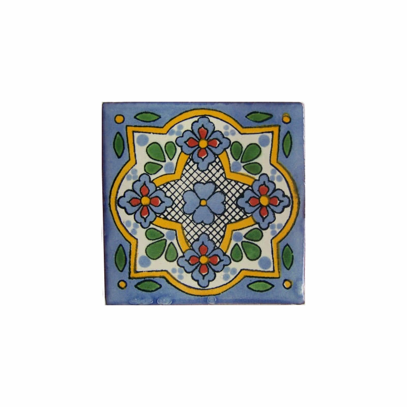 Fine Crafts & Imports 2x2 36 Pcs Sky Talavera Mexican Tile 3 Fine Crafts & Imports 2x2 36 Pcs Sky Talavera Mexican Tile
