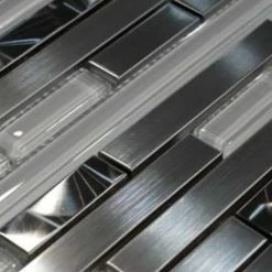 Modket Stainless Steel Brushed Nickel Swirl Glass Mosaic Backsplash, 12"x14", Set Of 10 -Fine Crafts & Imports Shop 2fc1176d0a664ca8 5667 w800 h800 b0 p0