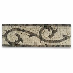 Stone Center Online Marble Mosaic Border Listello Accent Tile Vine Emperador 4x12 Tumbled, 1 Piece