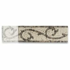 Stone Center Online Marble Mosaic Border Listello Accent Tile Vine Emperador 4x12 Tumbled, 1 Piece -Fine Crafts & Imports Shop 384166560a7b717c 2240 w800 h800 b1 p0