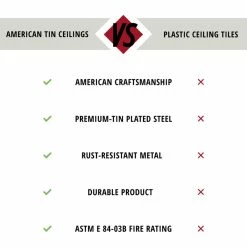 American Tin Ceilings Tin Ceiling 5-Pack Kit, 2' X 2', Bright White Satin Pattern #35 -Fine Crafts & Imports Shop 39c17fe30079af97 4893 w800 h800 b1 p0