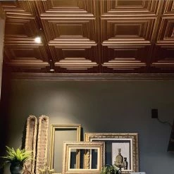 Decorative Ceiling Tiles, Inc. Schoolhouse, Faux Tin Ceiling Tile, Antique Copper, 24"x24" -Fine Crafts & Imports Shop 48512b5b00d086e2 4107 w800 h800 b0 p0
