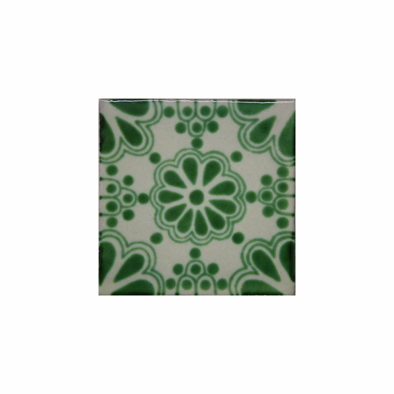Fine Crafts & Imports 4.2x4.2 9 Pcs Green Bouquet Talavera Mexican Tile 3 Fine Crafts & Imports 4.2x4.2 9 Pcs Green Bouquet Talavera Mexican Tile