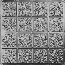 American Tin Ceilings Tin Backsplash 5-Pack Kit, 2' X 2', Brushed Satin Nickel Pattern #27