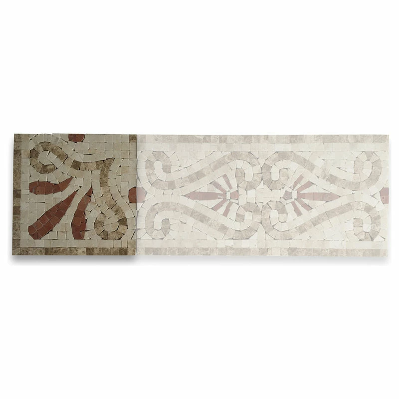 Stone Center Online Marble Mosaic Border Accent Tile Everlasting Crema 5.9x5.9 Polished, 1 Piece 4 Stone Center Online Marble Mosaic Border Accent Tile Everlasting Crema 5.9x5.9 Polished, 1 Piece - Image 2