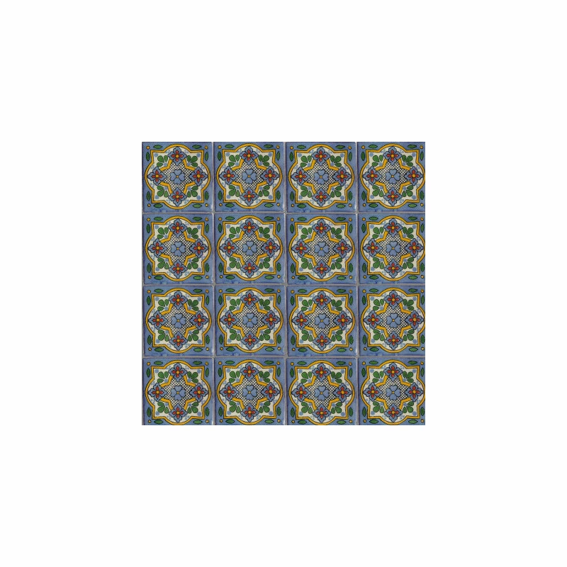 Fine Crafts & Imports 2x2 36 Pcs Sky Talavera Mexican Tile 4 Fine Crafts & Imports 2x2 36 Pcs Sky Talavera Mexican Tile - Image 2