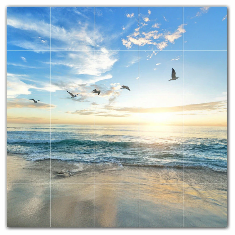 Picture-Tiles Beach Ceramic Tile Wall Mural HZ500060-55S. 21.25" X 21.25" 3 Picture-Tiles Beach Ceramic Tile Wall Mural HZ500060-55S. 21.25" X 21.25"