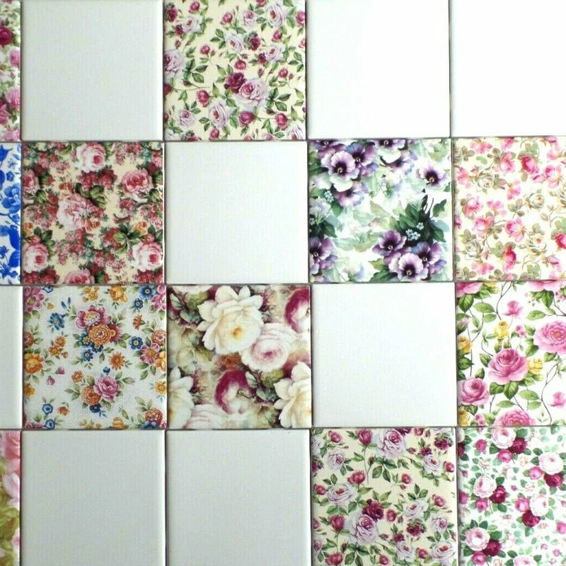 Mottles Houzz Special Chintz 16 Pak Kiln Fired Ceramic Tiles For Mosaic Back Splash 4 Mottles Houzz Special Chintz 16 Pak Kiln Fired Ceramic Tiles For Mosaic Back Splash - Image 2