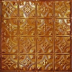 American Tin Ceilings Tin Backsplash 5-Pack Kit, 2' X 2', Rustic Copper Translucent Pattern #3