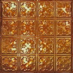 American Tin Ceilings Tin Backsplash 5-Pack Kit, 2' X 2', Rustic Copper Translucent Pattern #21
