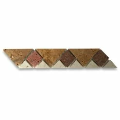Stone Center Online Marble Mosaic Border Listello Tile Chloe Gold 1.6x7.9 Polished Accent, 1 Piece