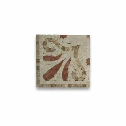 Stone Center Online Marble Mosaic Border Accent Tile Everlasting Crema 5.9x5.9 Polished, 1 Piece