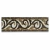 Stone Center Online Marble Mosaic Border Listello Tile Garden Emperador 4.7x15.7 Polished, 1 Piece
