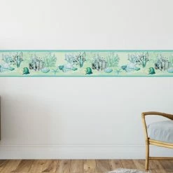 Grace & Gardenia GB10011g8 Coral And Seashells Peel & Stick Wallpaper Border 8"H X 18'L Blue -Fine Crafts & Imports Shop e641f306027a7b74 0068 w800 h800 b0 p0
