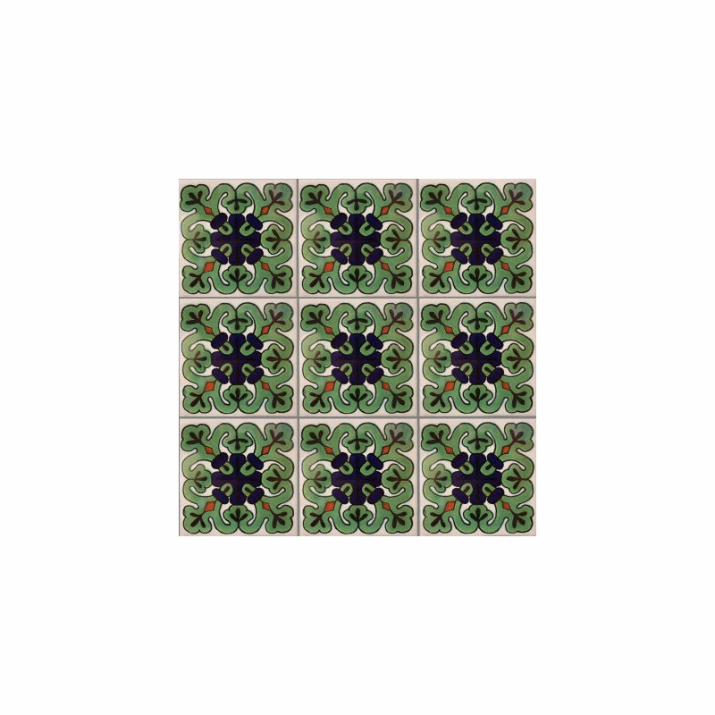 Fine Crafts & Imports 4.2x4.2 9 Pcs Loreto Talavera Mexican Tile 4 Fine Crafts & Imports 4.2x4.2 9 Pcs Loreto Talavera Mexican Tile - Image 2