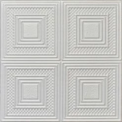 Euro-Deco 19.6"x19.6" Styrofoam Glue Up Ceiling Tiles R11 Platinum