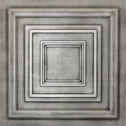 Euro-Deco 19.6"x19.6" Styrofoam Glue Up Ceiling Tiles R33, Antique Silver