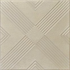 Euro-Deco 19.6"x19.6" Styrofoam Glue Up Ceiling Tiles R34, White Champagne