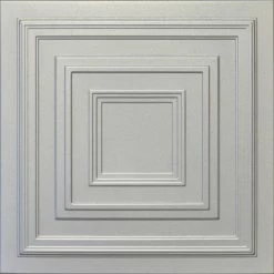 Euro-Deco 19.6"x19.6" Styrofoam Glue Up Ceiling Tiles R33, Silver