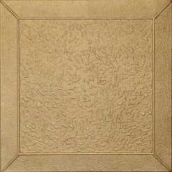 Euro-Deco 19.6"x19.6" Styrofoam Glue Up Ceiling Tiles R27, Brass