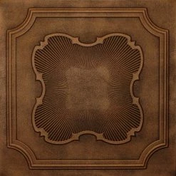 Euro-Deco 19.6"x19.6" Styrofoam Glue Up Ceiling Tiles R37, Antique Bronze