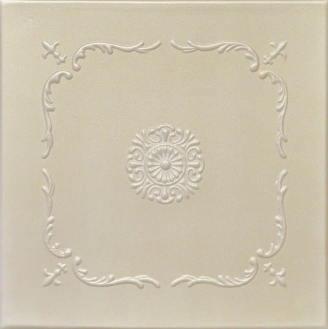 Euro-Deco 19.6"x19.6" Styrofoam Glue Up Ceiling Tiles R43, White Champagne 3 Euro-Deco 19.6"x19.6" Styrofoam Glue Up Ceiling Tiles R43, White Champagne