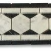 Stone Center Online Carrara White Marble 2 Hexagon Listello Mosaic Border Tile Black Honed, 1 Sheet -Fine Crafts & Imports Shop home design 12