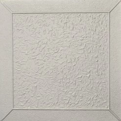 Euro-Deco 19.6"x19.6" Styrofoam Glue Up Ceiling Tiles R27, Silver