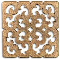 Compliments Accessories Constantine Tile, Aged Brass, 3x3"