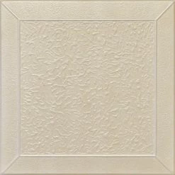 Euro-Deco 19.6"x19.6" Styrofoam Glue Up Ceiling Tiles R27, White Champagne