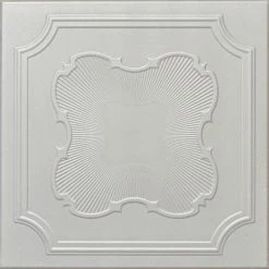 Euro-Deco 19.6"x19.6" Styrofoam Glue Up Ceiling Tiles R37 Platinum