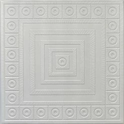 Euro-Deco 19.6"x19.6" Styrofoam Glue Up Ceiling Tiles R44 Platinum