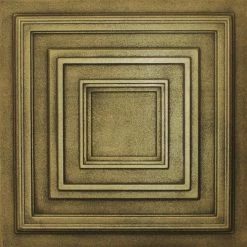 Euro-Deco 19.6"x19.6" Styrofoam Glue Up Ceiling Tiles R33, Antique Brass
