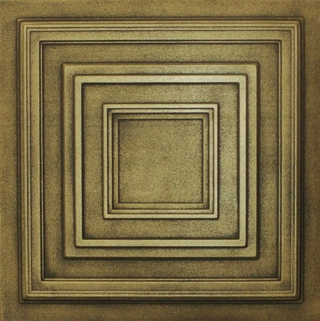 Euro-Deco 19.6"x19.6" Styrofoam Glue Up Ceiling Tiles R33, Antique Brass 3 Euro-Deco 19.6"x19.6" Styrofoam Glue Up Ceiling Tiles R33, Antique Brass