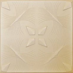 Euro-Deco 19.6"x19.6" Styrofoam Glue Up Ceiling Tiles R41, White Champagne