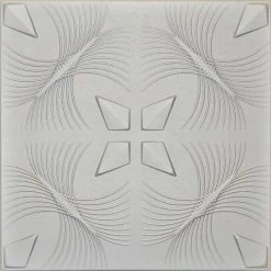 Euro-Deco 19.6"x19.6" Styrofoam Glue Up Ceiling Tiles R41, Silver