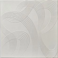 Euro-Deco 19.6"x19.6" Styrofoam Glue Up Ceiling Tiles R59 Platinum