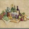 Artwork On Tile Broughton Wine Grapes Ceramic Tile Mural Backsplash