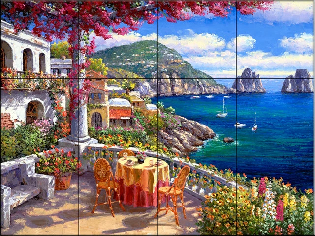 The Tile Mural Store (USA) Tile Mural, Capri Morning By Sam Park/Soho Editions 3 The Tile Mural Store (USA) Tile Mural, Capri Morning By Sam Park/Soho Editions