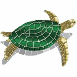 Poolsaic Drop-In Turtle Vinyl Swimming Pool Mat, 40" X 30"