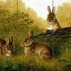 FlekmanArt Tile Mural Hub Tile Mural Kitchen Backsplash Splashback Rabbits On A Log, Ceramic Matte -Fine Crafts & Imports Shop home design 187