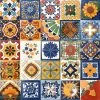 Mexican Decorative Accessories 4"x4" Assorted Mexican Ceramic Handmade Tiles, 25-Piece Set -Fine Crafts & Imports Shop home design 22