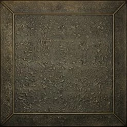 Euro-Deco 19.6"x19.6" Styrofoam Glue Up Ceiling Tiles R27, Black Brass