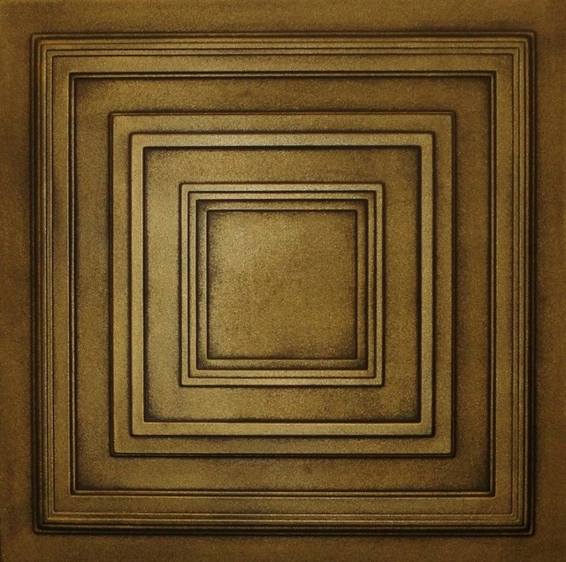 Euro-Deco 19.6"x19.6" Styrofoam Glue Up Ceiling Tiles R33, Antique Gold 3 Euro-Deco 19.6"x19.6" Styrofoam Glue Up Ceiling Tiles R33, Antique Gold
