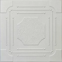 Euro-Deco 19.6"x19.6" Styrofoam Glue Up Ceiling Tiles R46 Platinum