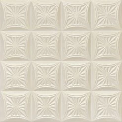 Euro-Deco 19.6"x19.6" Styrofoam Glue Up Ceiling Tiles R40, White Champagne