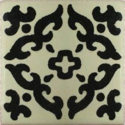 Fine Crafts & Imports 2x2 36 Pcs Black Barroco Talavera Mexican Tile